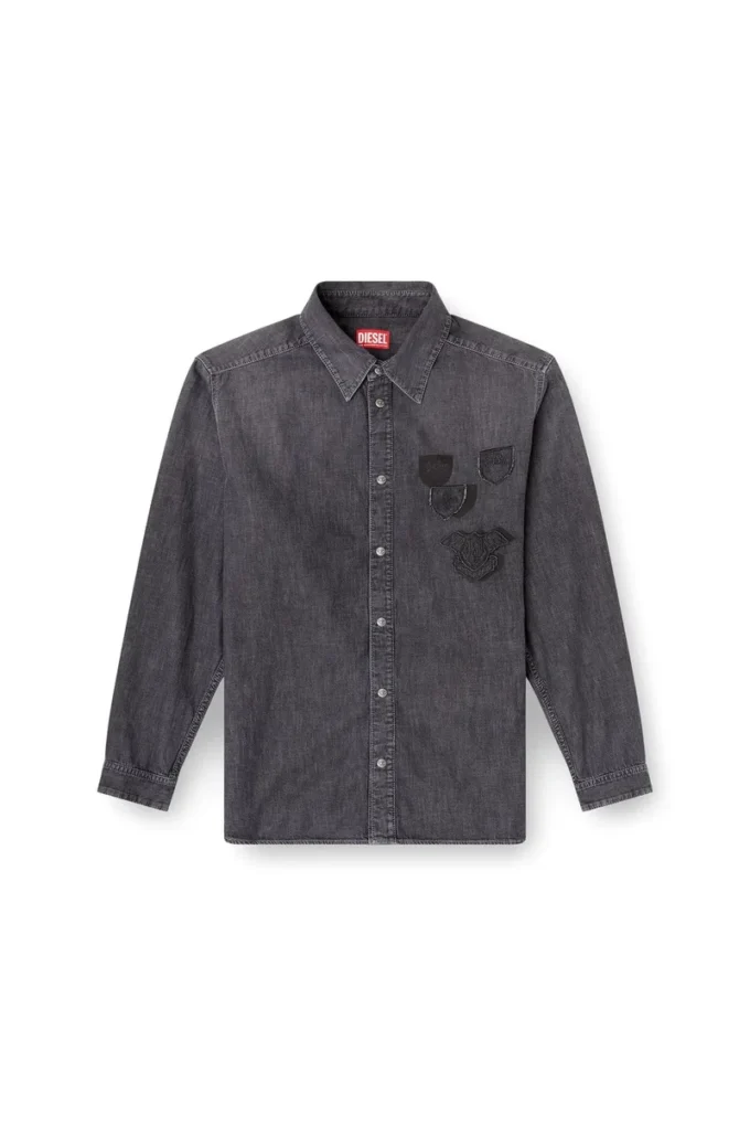 d-simply-s15 Cămașă din denim cu emblemă brodată