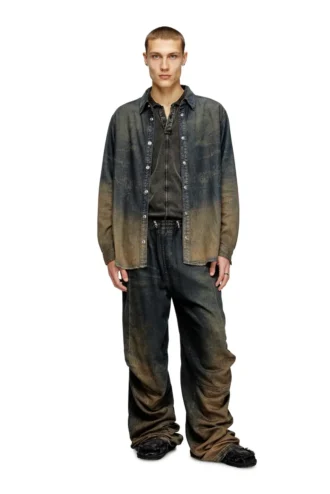 d-simply-s8 Cămașă din denim fluid, în nuanțe degradate