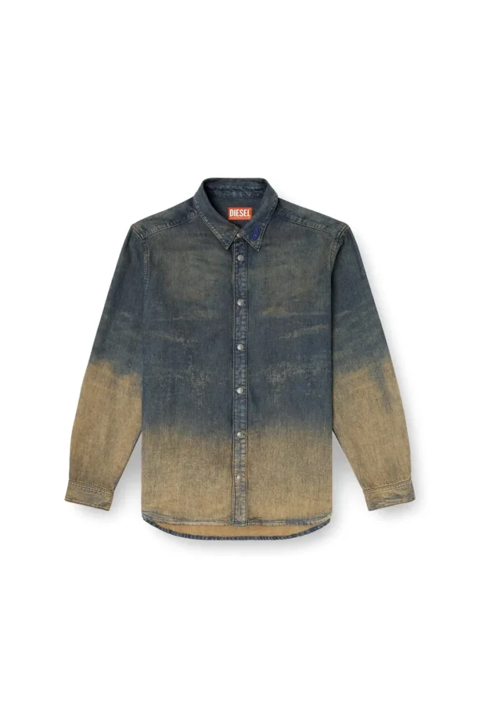 d-simply-s8 Cămașă din denim fluid, în nuanțe degradate