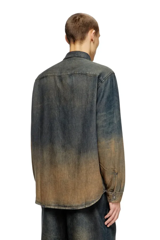 d-simply-s8 Cămașă din denim fluid, în nuanțe degradate