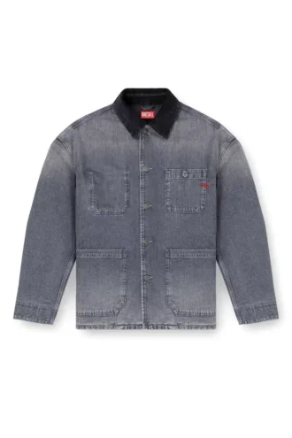d-stack-u-l Jachetă din denim în stil utilitar, cu guler contrastant