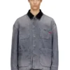 d-stack-u-l Jachetă din denim în stil utilitar, cu guler contrastant d-stack-u-l Jachetă din denim în stil utilitar, cu guler contrastant