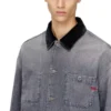 d-stack-u-l Jachetă din denim în stil utilitar, cu guler contrastant d-stack-u-l Jachetă din denim în stil utilitar, cu guler contrastant