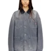 d-stack-u-l Jachetă din denim în stil utilitar, cu guler contrastant d-stack-u-l Jachetă din denim în stil utilitar, cu guler contrastant