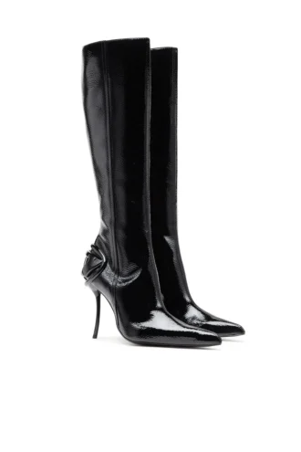 d-ten&half hb Cizme D-Ten&Half-Glossy până la genunchi, cu toc curbat