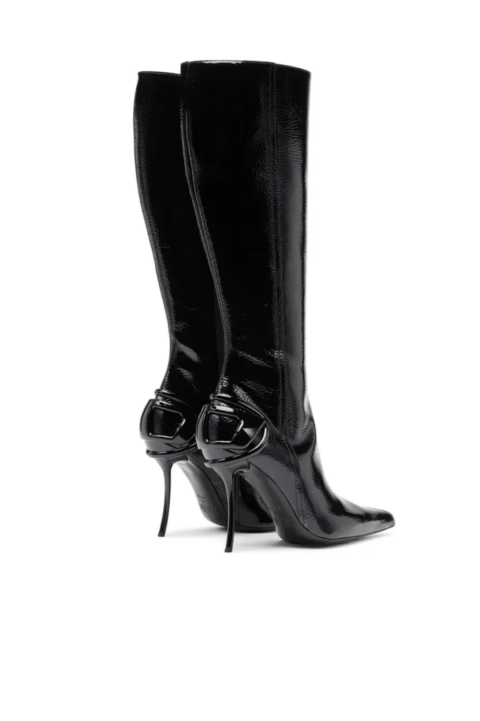 d-ten&half hb Cizme D-Ten&Half-Glossy până la genunchi, cu toc curbat