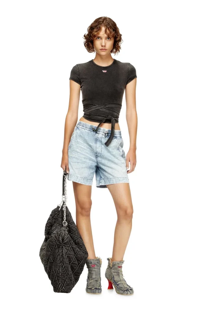 d-tenni-s Pantaloni scurți din denim marmorat d-tenni-s Pantaloni scurți din denim marmorat