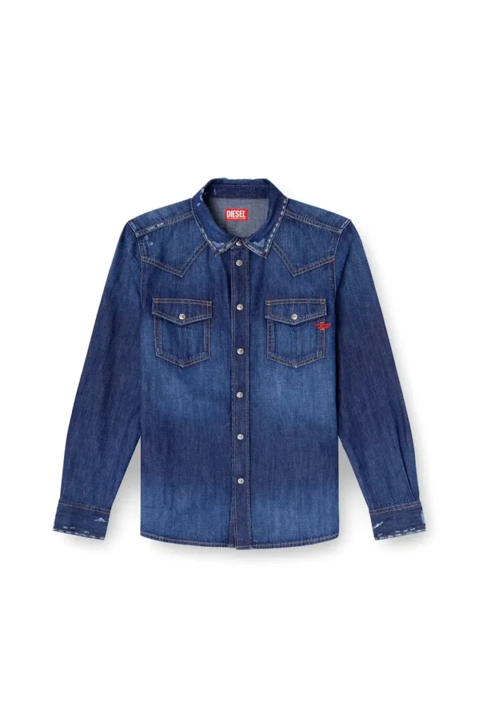 d-vega Cămașă din denim cu buzunare aplicate