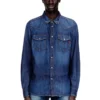 d-vega Cămașă din denim cu buzunare aplicate