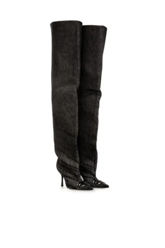 d-venus 90 otk boot Cizme D-Venus-Over-the-knee din denim acoperit