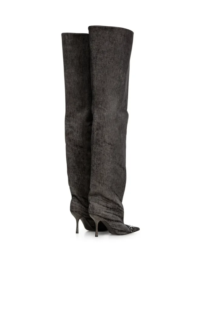 d-venus 90 otk boot Cizme D-Venus-Over-the-knee din denim acoperit