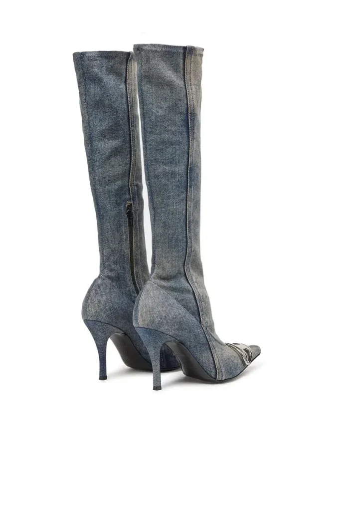 d-venus kb d D-Venus – Cizme din denim cu placă cu logo