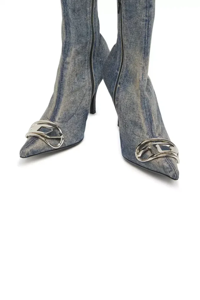 d-venus kb d D-Venus – Cizme din denim cu placă cu logo