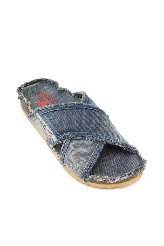 d-woodstock cross Papuci D-Woodstock-Crossover din denim franjurat d-woodstock cross Papuci D-Woodstock-Crossover din denim franjurat