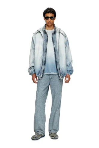 d-wynny jogg Jachetă cu glugă din denim JoggJeans cu efect de decolorare imprimat