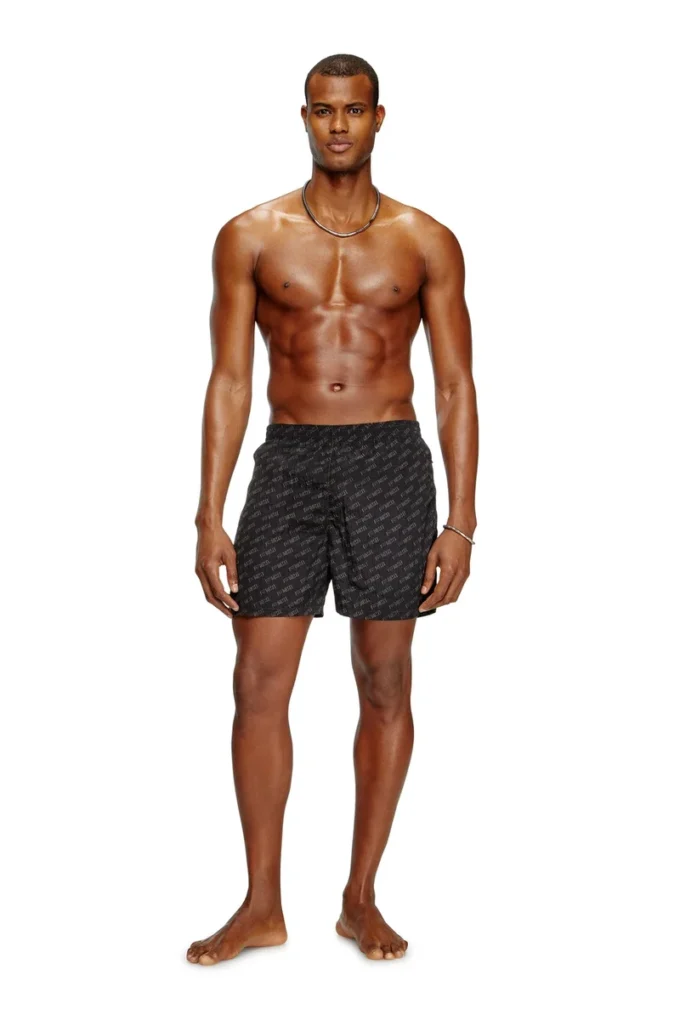 daniel-41-mono-utlt Pantaloni scurți de baie de lungime medie cu logo pe toată suprafața daniel-41-mono-utlt Pantaloni scurți de baie de lungime medie cu logo pe toată suprafața