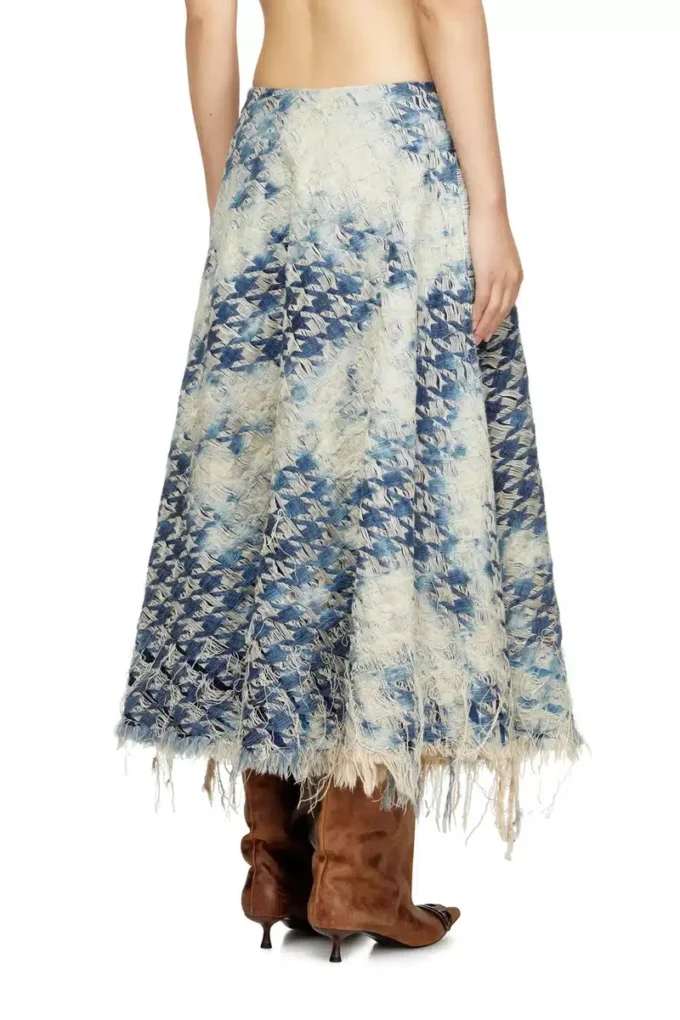 de-annet-fsh1 Fustă midi din denim cu țesătură în zigzag