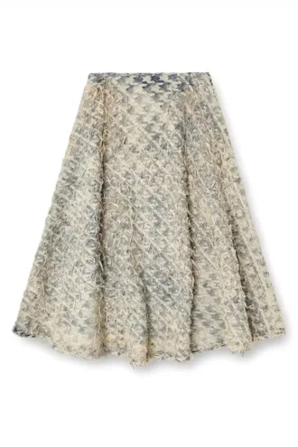 de-annina-fsh Fustă lungă din denim cu model houndstooth dévoré