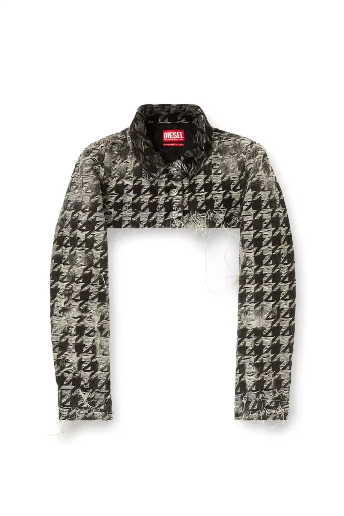 de-ansis-fsh2 Bolero din denim cu țesătură în model pied-de-poule
