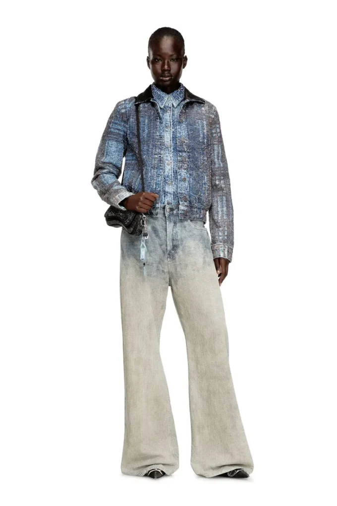 de-ateli-s Jachetă scurtă din denim bouclé grafic de-ateli-s Jachetă scurtă din denim bouclé grafic