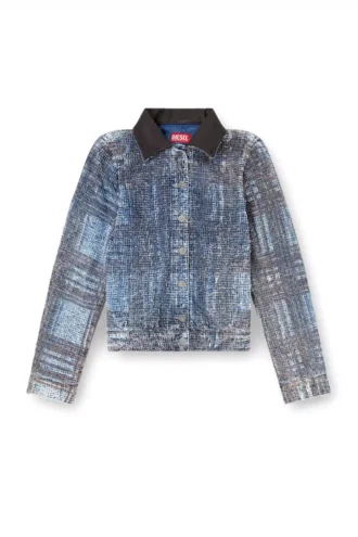 de-ateli-s Jachetă scurtă din denim bouclé grafic