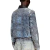 de-ateli-s Jachetă scurtă din denim bouclé grafic de-ateli-s Jachetă scurtă din denim bouclé grafic