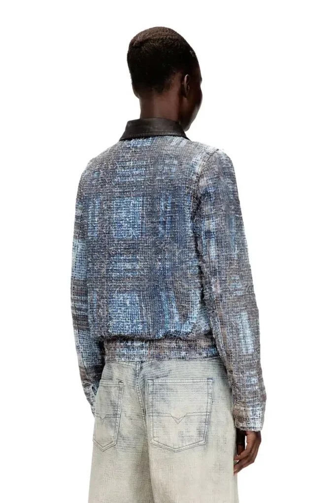 de-ateli-s Jachetă scurtă din denim bouclé grafic de-ateli-s Jachetă scurtă din denim bouclé grafic