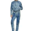 de-calur-fse Jachetă din denim cu detalii zip în stil motociclist de-calur-fse Jachetă din denim cu detalii zip în stil motociclist