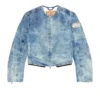 de-calur-fse Jachetă din denim cu detalii zip în stil motociclist de-calur-fse Jachetă din denim cu detalii zip în stil motociclist