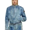 de-calur-fse Jachetă din denim cu detalii zip în stil motociclist de-calur-fse Jachetă din denim cu detalii zip în stil motociclist