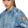 de-calur-fse Jachetă din denim cu detalii zip în stil motociclist de-calur-fse Jachetă din denim cu detalii zip în stil motociclist