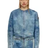 de-calur-fse Jachetă din denim cu detalii zip în stil motociclist de-calur-fse Jachetă din denim cu detalii zip în stil motociclist