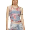 de-ciri-fse Top din denim devoré cu flori de-ciri-fse Top din denim devoré cu flori
