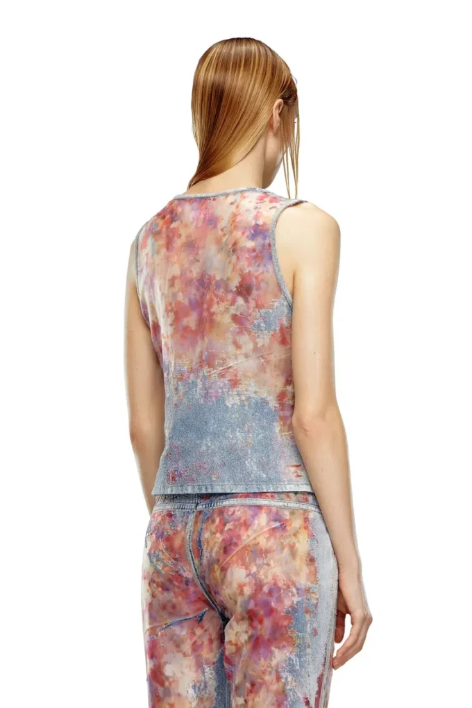 de-ciri-fse Top din denim devoré cu flori de-ciri-fse Top din denim devoré cu flori