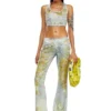de-detop-fse Top scurt din denim devoré cu imprimeu floral