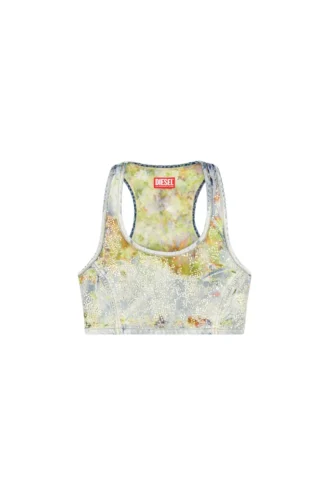 de-detop-fse Top scurt din denim devoré cu imprimeu floral