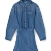 de-drevia-s Rochie din denim cu broderie pe spate de-drevia-s Rochie din denim cu broderie pe spate