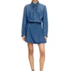 de-drevia-s Rochie din denim cu broderie pe spate de-drevia-s Rochie din denim cu broderie pe spate