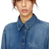 de-drevia-s Rochie din denim cu broderie pe spate de-drevia-s Rochie din denim cu broderie pe spate