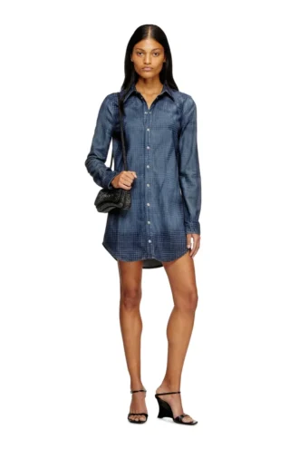 de-eazy dress-s Rochie cămașă din denim fluid Prince of Wales
