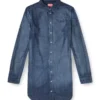 de-eazy dress-s Rochie cămașă din denim fluid Prince of Wales de-eazy dress-s Rochie cămașă din denim fluid Prince of Wales