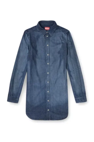 de-eazy dress-s Rochie cămașă din denim fluid Prince of Wales