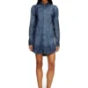 de-eazy dress-s Rochie cămașă din denim fluid Prince of Wales de-eazy dress-s Rochie cămașă din denim fluid Prince of Wales