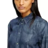 de-eazy dress-s Rochie cămașă din denim fluid Prince of Wales de-eazy dress-s Rochie cămașă din denim fluid Prince of Wales