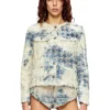 de-grafy-fsh Jachetă din denim cu țesătură în model houndstooth