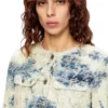 de-grafy-fsh Jachetă din denim cu țesătură în model houndstooth