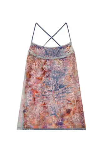 de-held-short-fse Rochie midi cu bretele din denim cu paiete