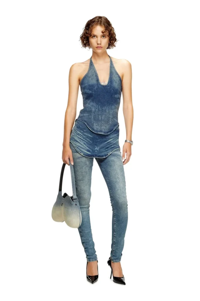de-janice-s Top cu gât halter din denim Reform de-janice-s Top cu gât halter din denim Reform