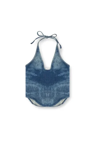 de-janice-s Top cu gât halter din denim Reform