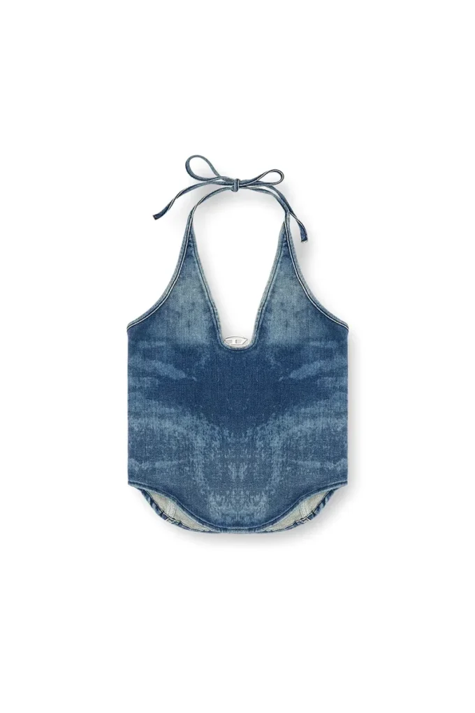 de-janice-s Top cu gât halter din denim Reform de-janice-s Top cu gât halter din denim Reform